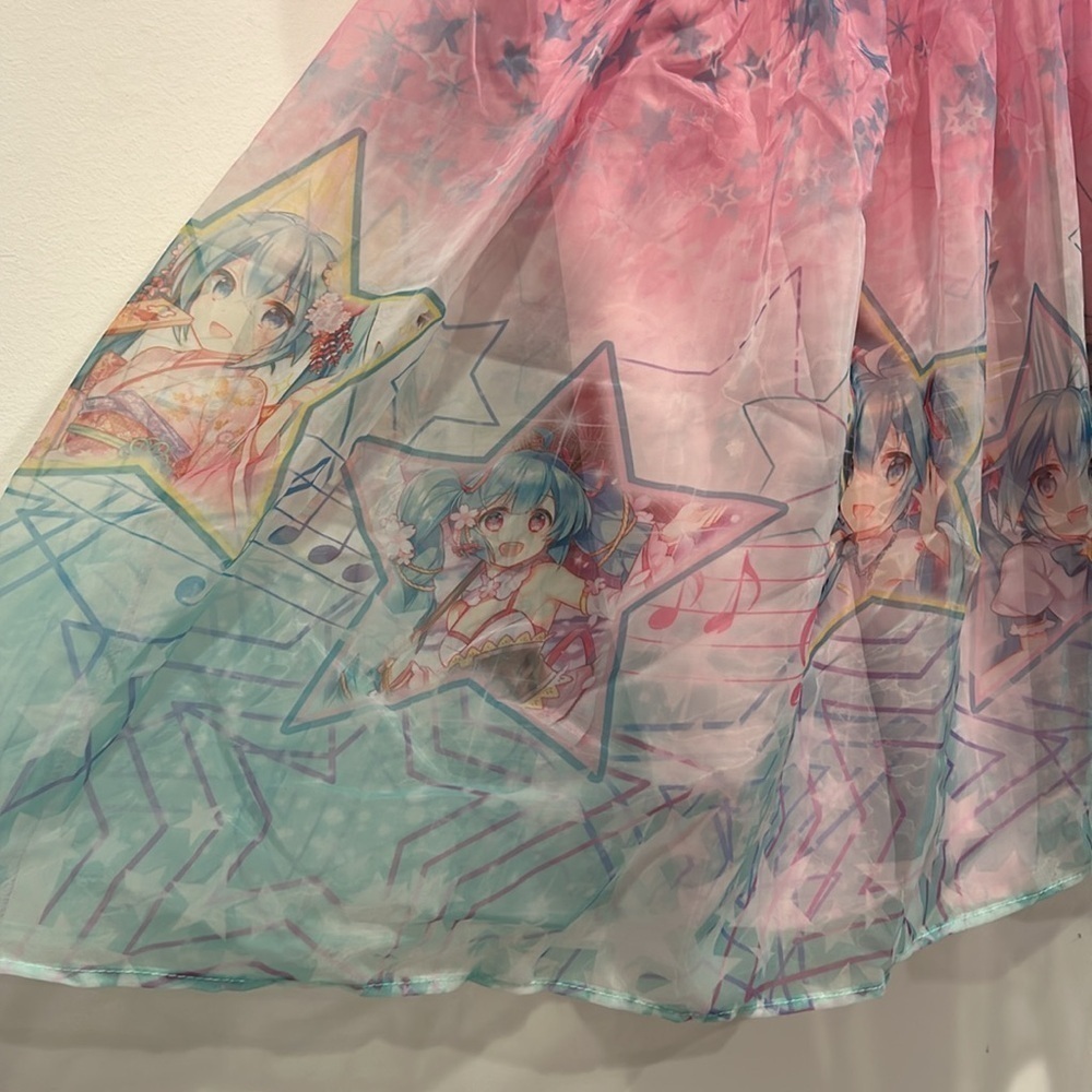 Dolls Kill Hatsune Miku Sound Wave Sweetie Babydoll collar Dress Size Small new - Picture 4 of 6
